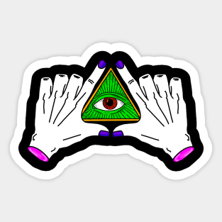 Illuminati Skeleton All-seeing eye Sticker